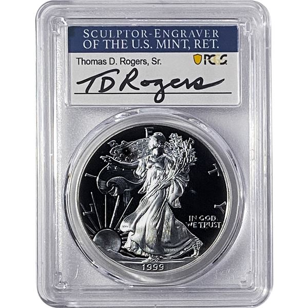 1999-P Silver Eagle PCGS PR70 DCAM Thomas D Rogers
