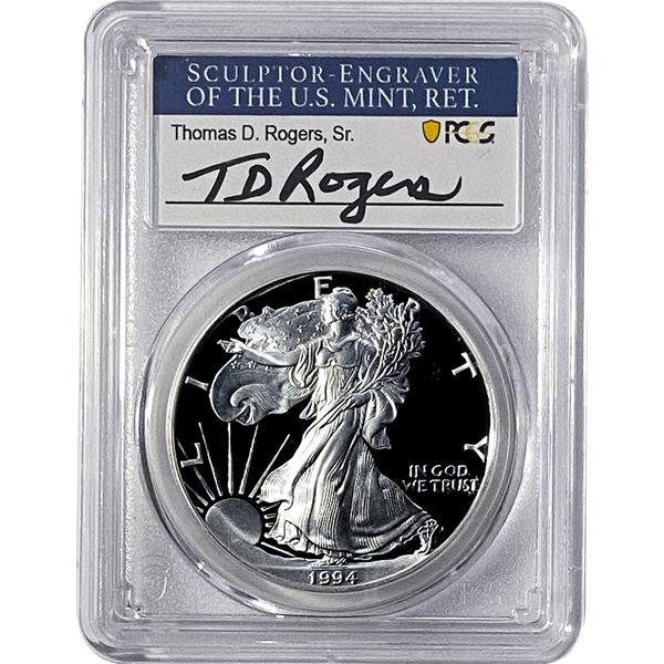 1994-P Silver Eagle PCGS PR70 DCAM Thomas D Rogers