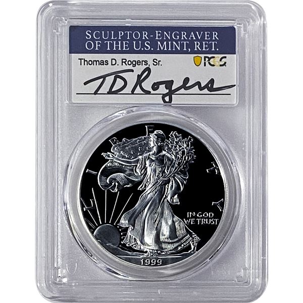 1999-P Silver Eagle PCGS PR70 DCAM Thomas D Rogers