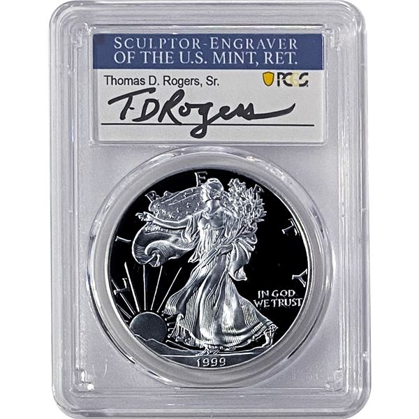 1999-P Silver Eagle PCGS PR70 DCAM Thomas D Rogers