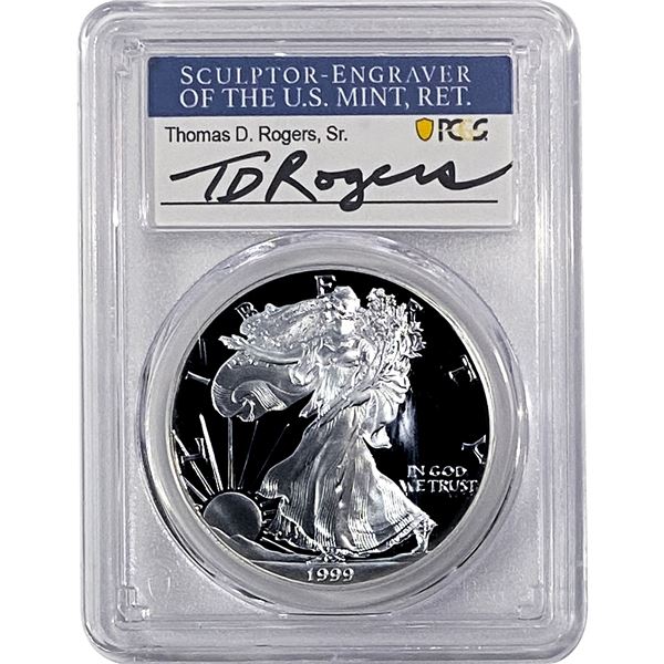 1999-P Silver Eagle PCGS PR70 DCAM Thomas D Rogers