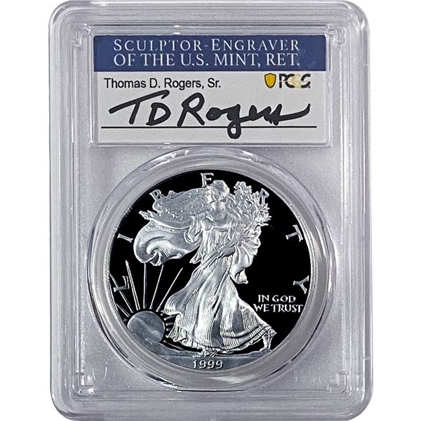 1999-P Silver Eagle PCGS PR70 DCAM Thomas D Rogers