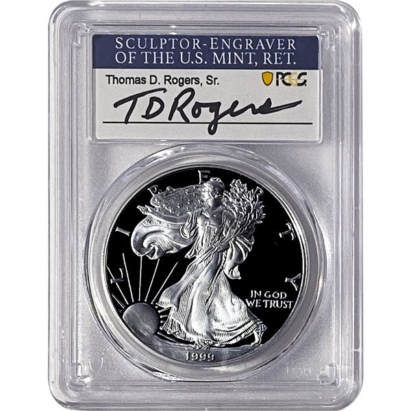1999-P Silver Eagle PCGS PR70 DCAM Thomas D Rogers