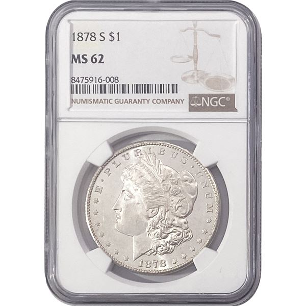 1878 Morgan Silver Dollar NGC MS62
