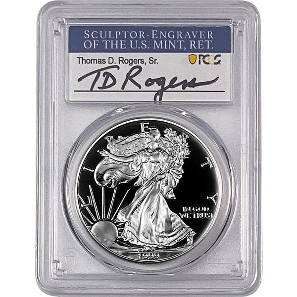 1999-P Silver Eagle PCGS PR70 DCAM Thomas D Rogers