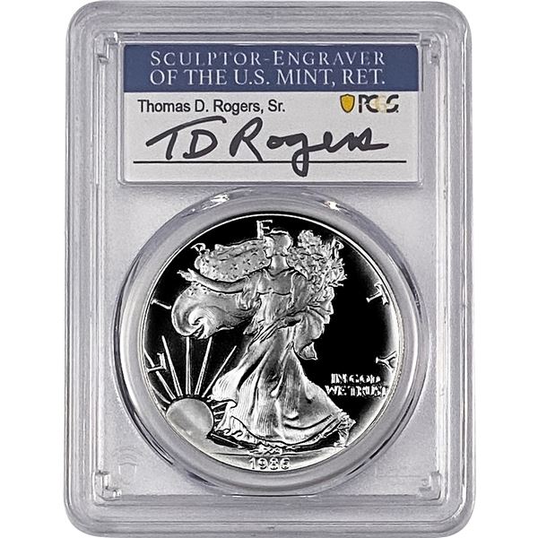 1886-S Silver Eagle PCGS PR70 DCAM Thomas D Rogers
