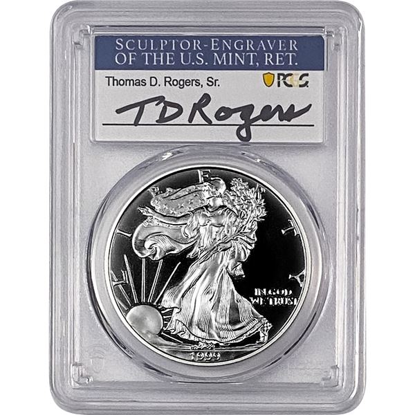 1999-P Silver Eagle PCGS PR70 DCAM Thomas D Rogers