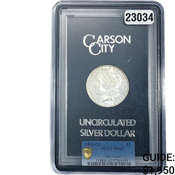 1882-CC Morgan Silver Dollar PCGS MS65 GSA