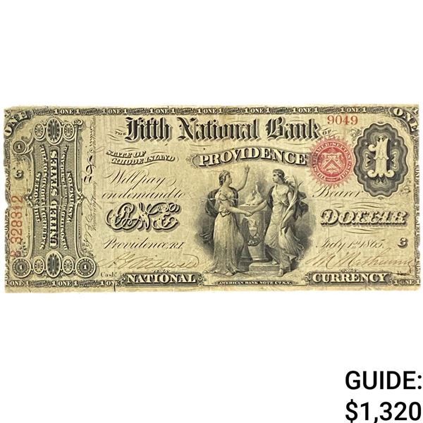1865 $1 Fifth NB Providence Rhode Island 5