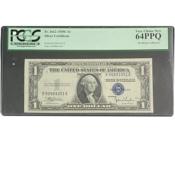 1935-C $1 Sliver Certificate PCGS VCN 64PPQ