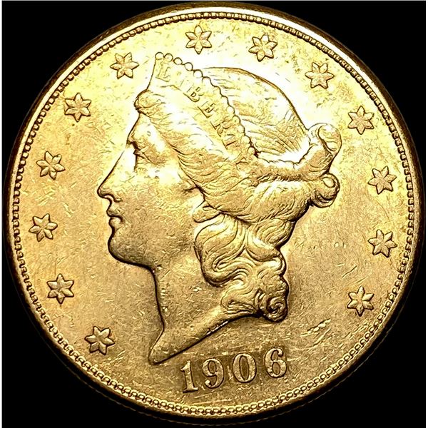 1906-S Gold $20 Liberty Head Double Eagle CHOICE BU