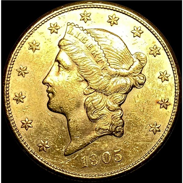 1905-S Gold $20 Liberty Head Double Eagle CHOICE BU