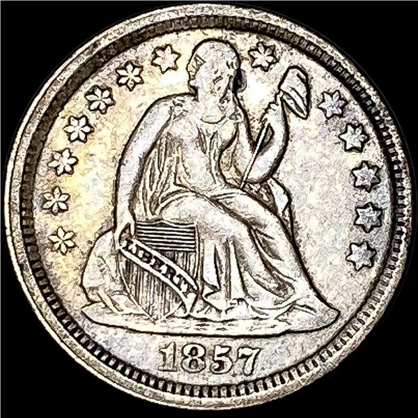 1857 Seated Liberty Dime NEARLY UNCIRCULATED