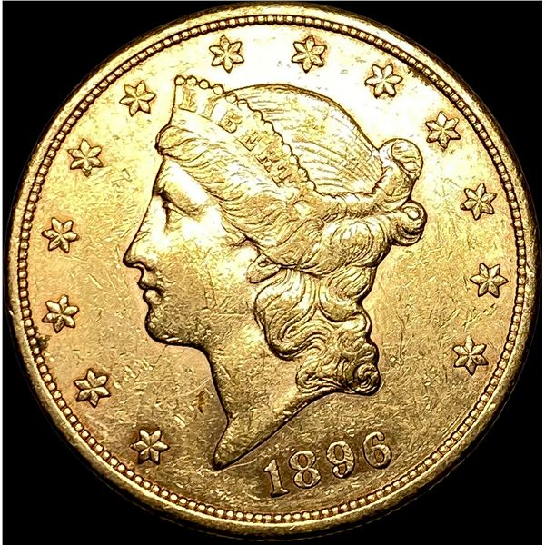1896-S Gold $20 Liberty Head Double Eagle CHOICE BU