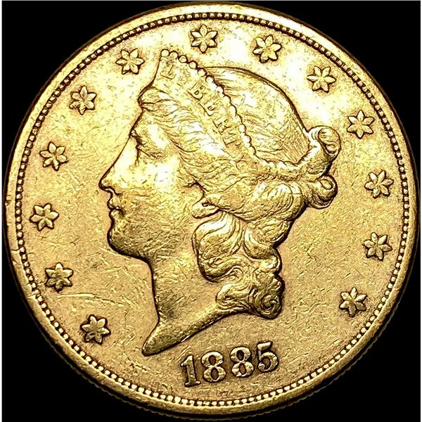 1885-S Gold $20 Liberty Head Double Eagle CHOICE BU