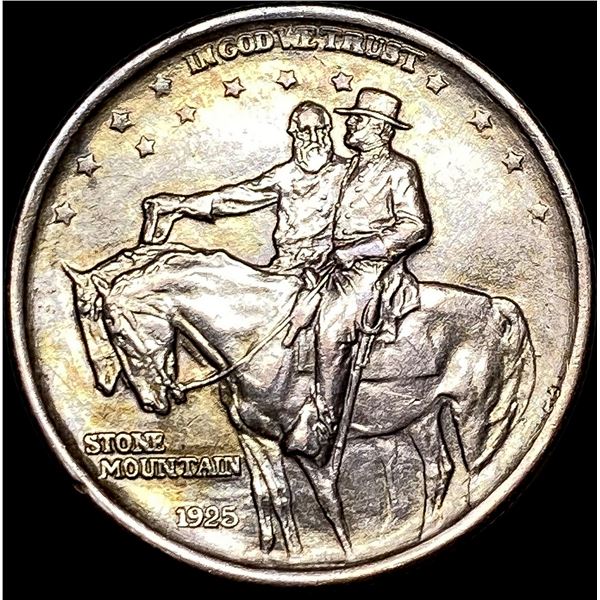 1925 Silver Stone Mountain Half Dollar NEARLY UNCIRCULATED