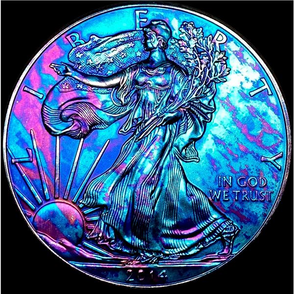 2014 Toned 1oz Silver American Eagle $1 SUPERB GEM BU