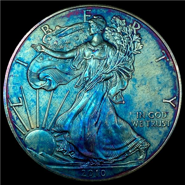 2010 Toned Silver American Eagle $1 SUPERB GEM BU