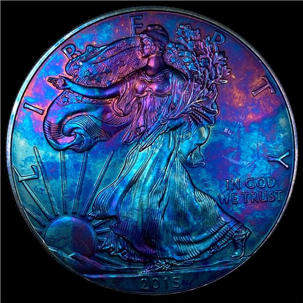 2015 Toned Silver American Eagle $1 SUPERB GEM BU