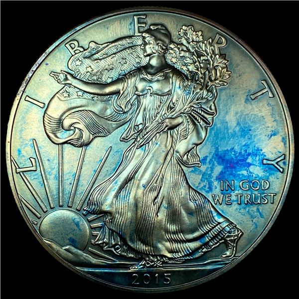 2015 Toned 1oz Silver American Eagle $1 GEM BU