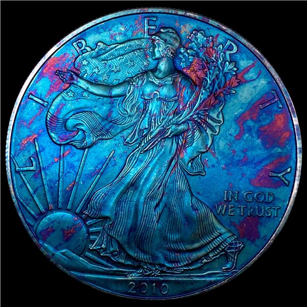 2010 Toned 1oz Silver American Eagle $1 SUPERB GEM BU