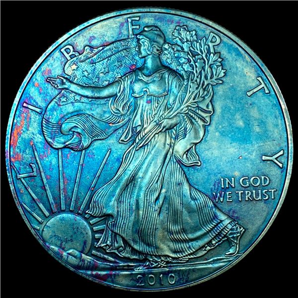 2010 Toned 1oz Silver American Eagle $1 GEM BU