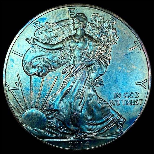 2014 Toned 1oz Silver American Eagle $1 SUPERB GEM BU