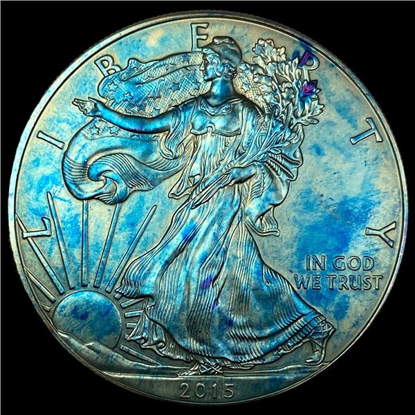 2015 Toned 1oz Silver American Eagle $1 GEM BU