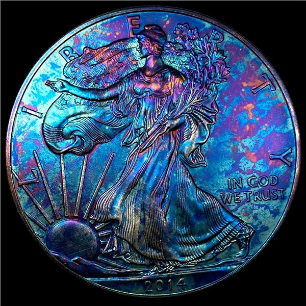 2014 Toned 1oz Silver American Eagle $1 SUPERB GEM BU