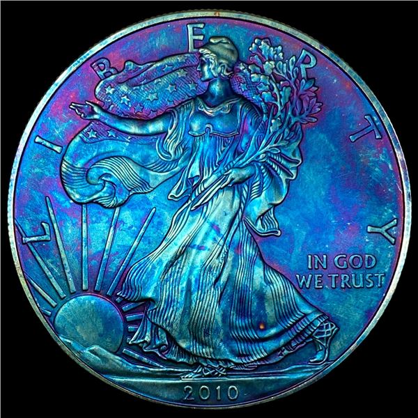 2010 Toned 1oz Silver American Eagle $1 SUPERB GEM BU