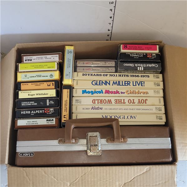 Box of Cassettes & 8 Tracks