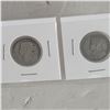 Image 3 : Lot of 4 Canada Silver 25 Cent Pieces (unknown dates)