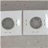 Image 5 : Lot of 4 Canada Silver 25 Cent Pieces (unknown dates)