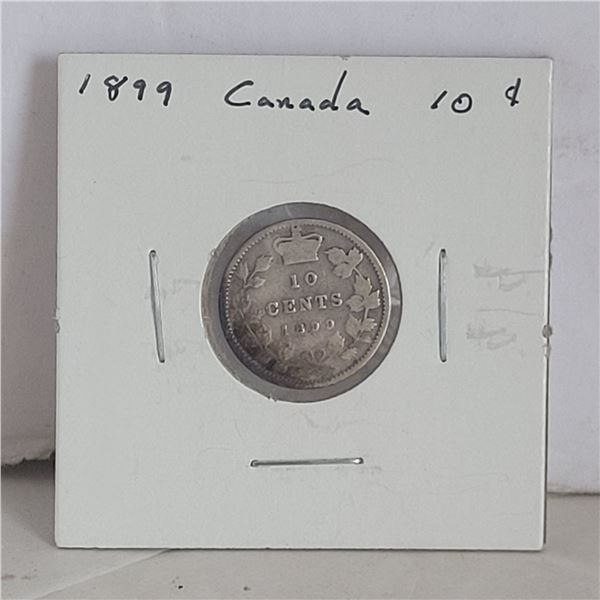 1899 Canada Silver 10 Cent Piece
