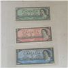 Image 1 : Lot of 3 1954 Bank of Canada Banknotes - $1 $2 $5