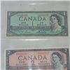 Image 2 : Lot of 3 1954 Bank of Canada Banknotes - $1 $2 $5