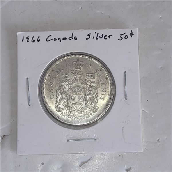 1966 Canada Silver 50 Cent Piece