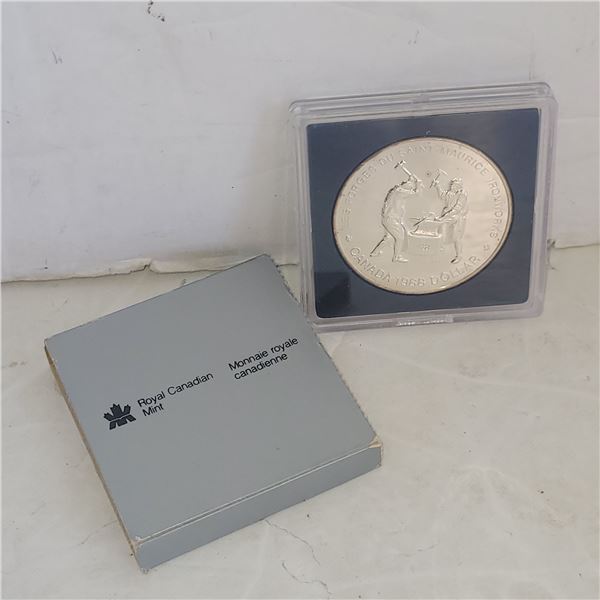 1988 Canada Ironworks Cased Silver Dollar