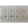 Image 1 : Lot of 8 Canada Lynx Centennial Silver 25 Cent Pieces