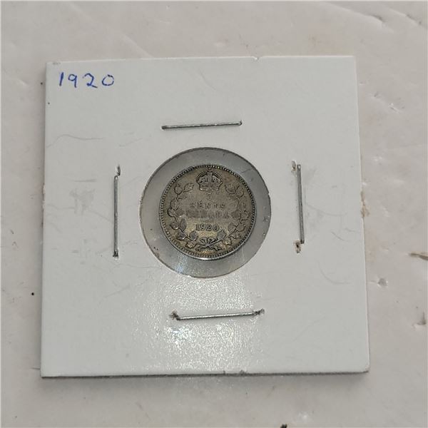 1920 Canada Silver 5 Cent Piece