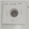 Image 1 : 1913 Canada Silver 5 Cent Piece
