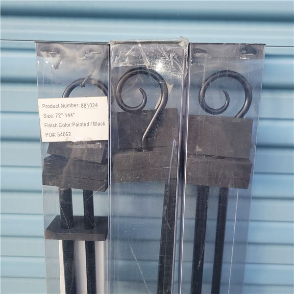 3 Brand New Curtain Rods