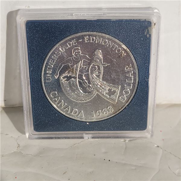 1983 Canda Universiade Edmonton RCM Cased Silver Dollar