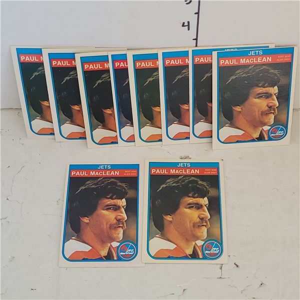 Lot of 10 1982 OPC #386 Paul McLean Rookie Cards Winnipeg Jets