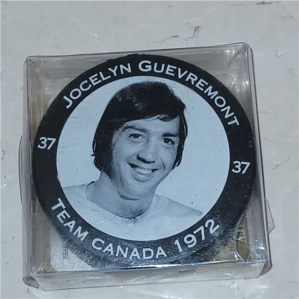 Team Canada 1972 Hockey Puck - Jocelyn Guevremont #37