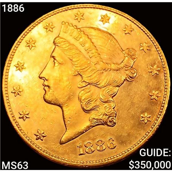 1886 $20 Gold Double Eagle CHOICE BU