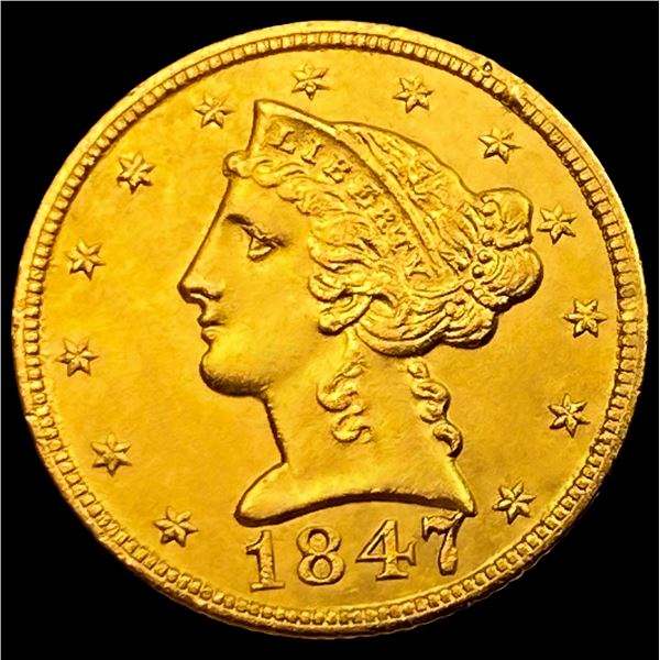 1847-C $5 Gold Half Eagle