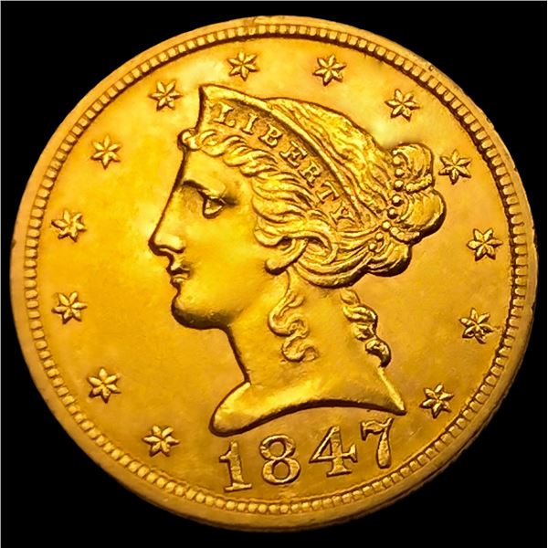1847 $5 Gold Half Eagle