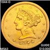 Image 1 : 1844-O $5 Gold Half Eagle CHOICE BU