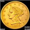 Image 1 : 1855 $2.50 Gold Quarter Eagle CHOICE BU